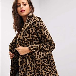 Leopard Print Teddy Coat